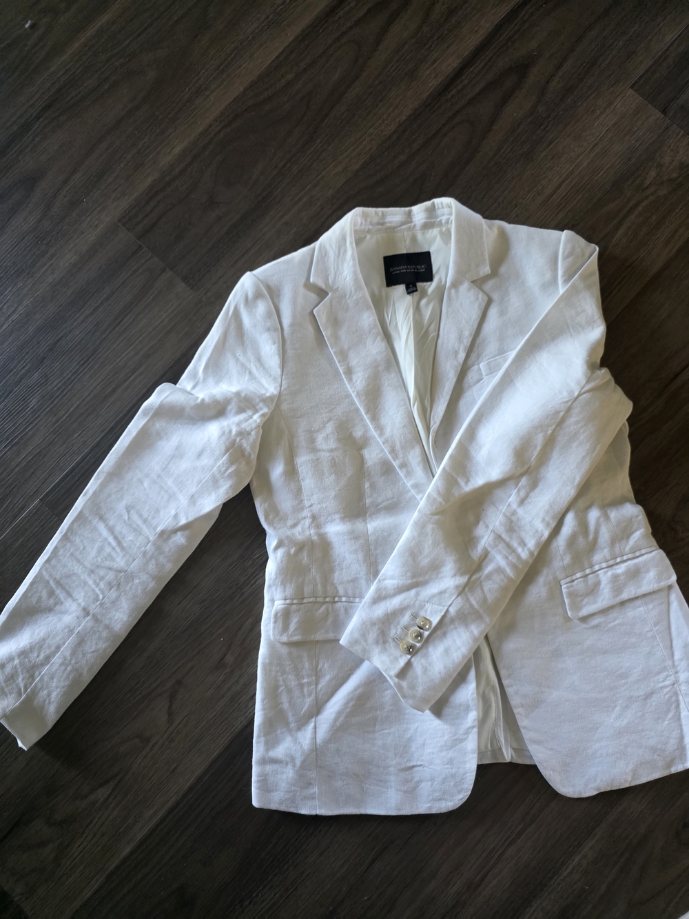 Banana Republic White Linen Blazer In Size 6